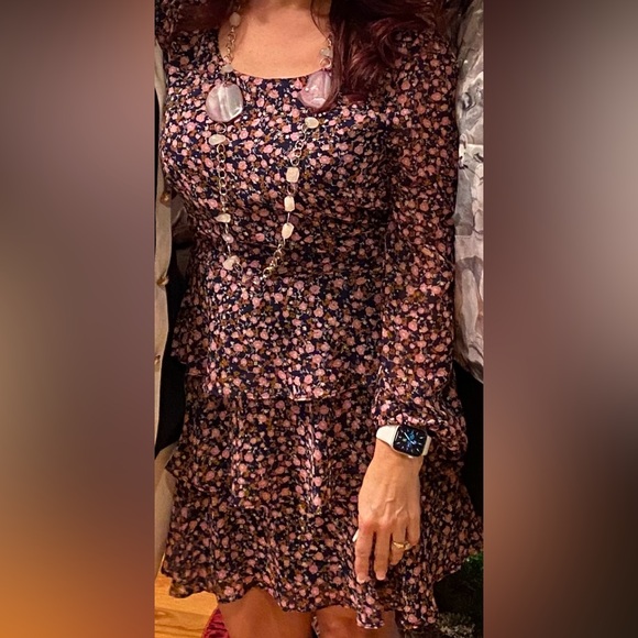 Trixxi Juniors Floral Print Tiered Fit & Flare Dress - Picture 6 of 6